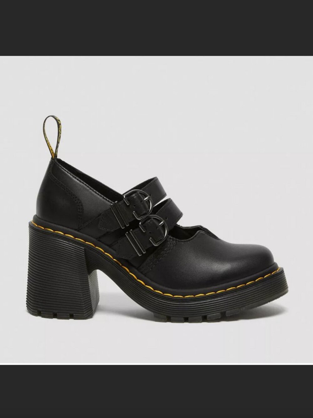 Dr. Martens Eviee Platform Leather Heeled Shoes NEW IN BOX 41 Size 9 Black